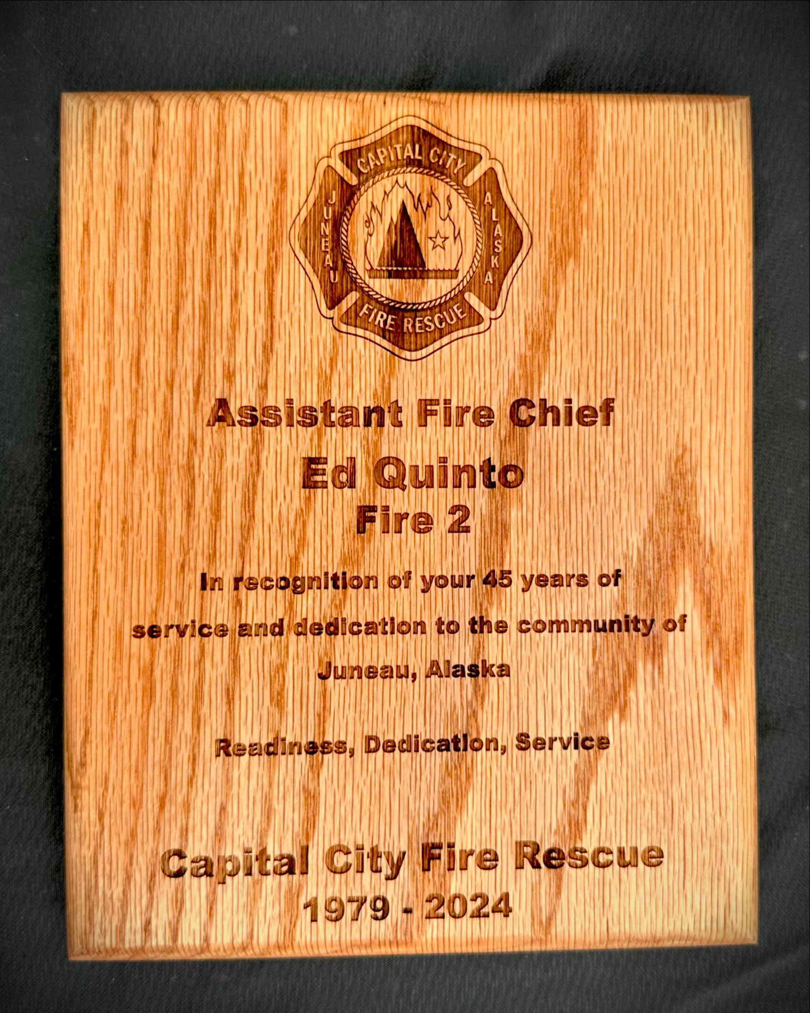Wood Engraved Plaque