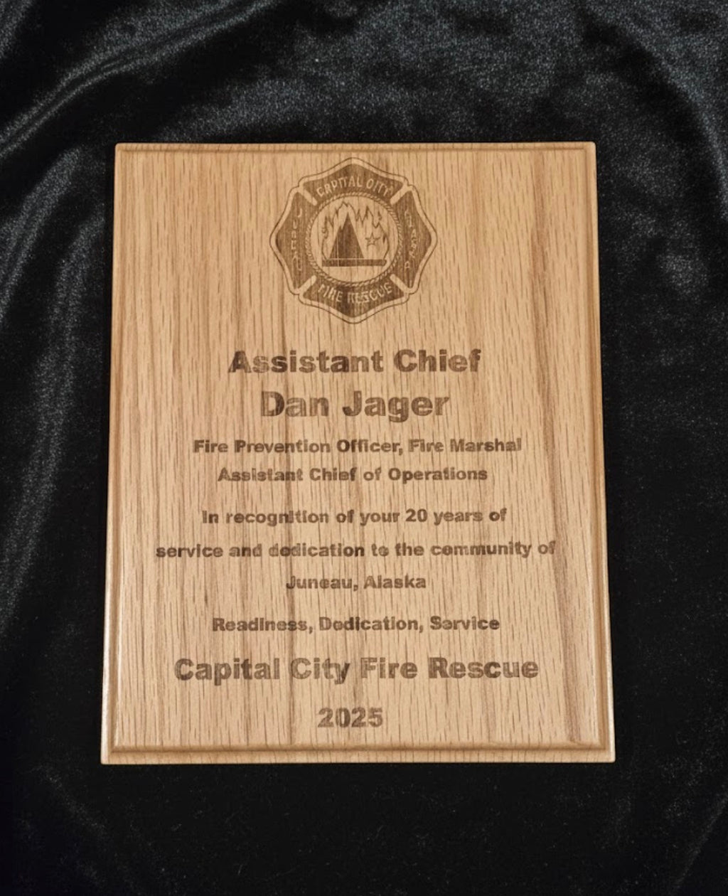 Wood Engraved Plaque