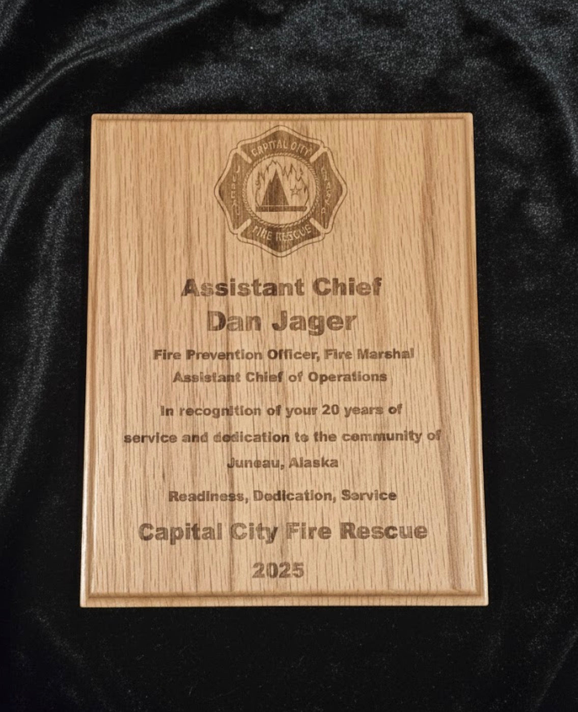 Wood Engraved Plaque