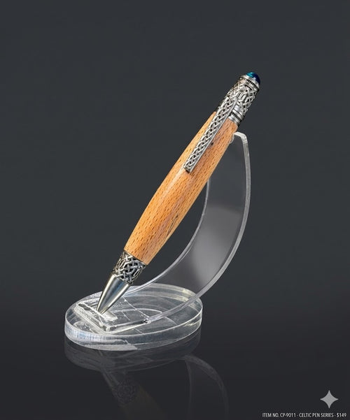 Celtic Pen with Emerald color Cabochon
