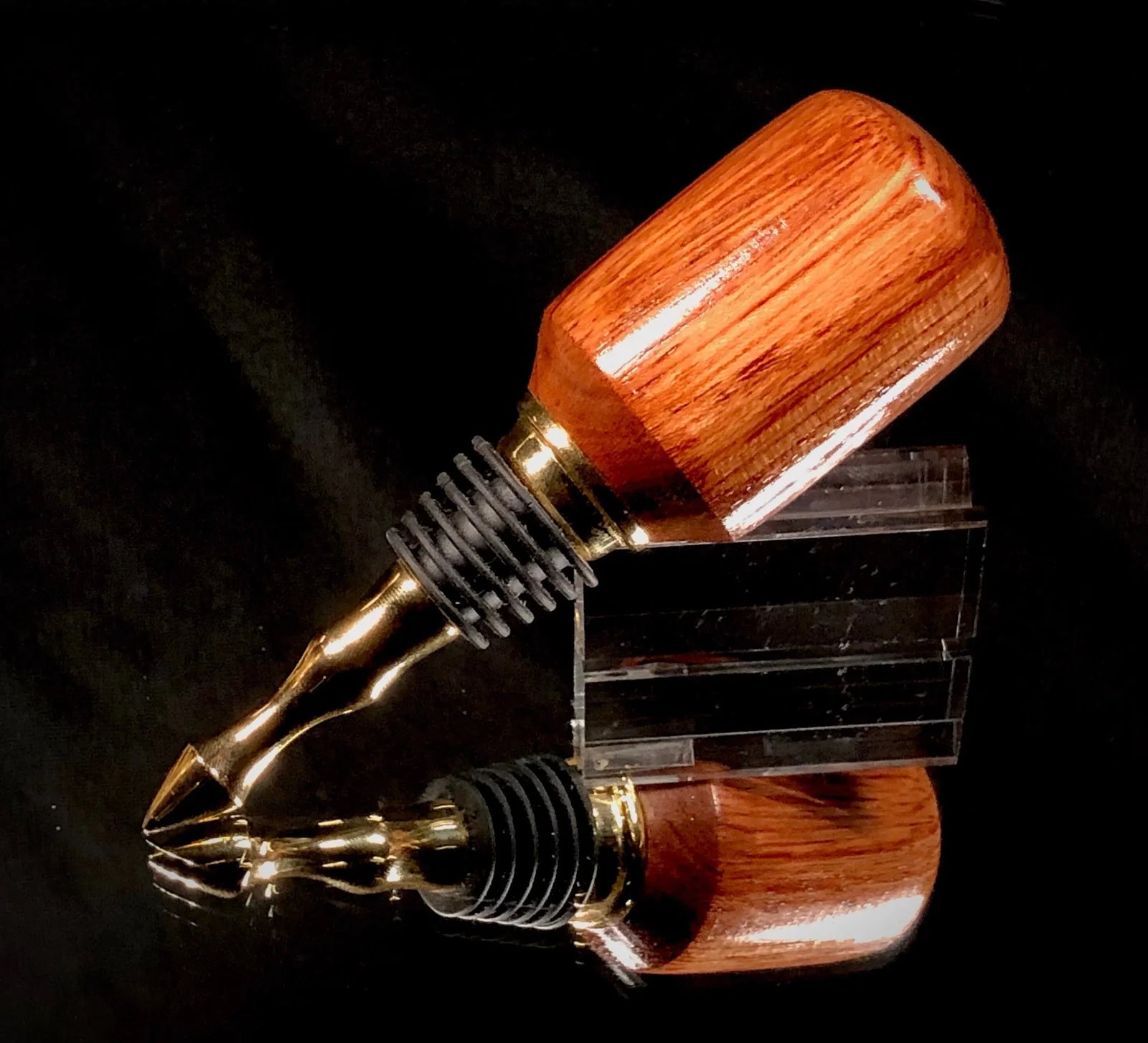 Rosewood bottle stopper.