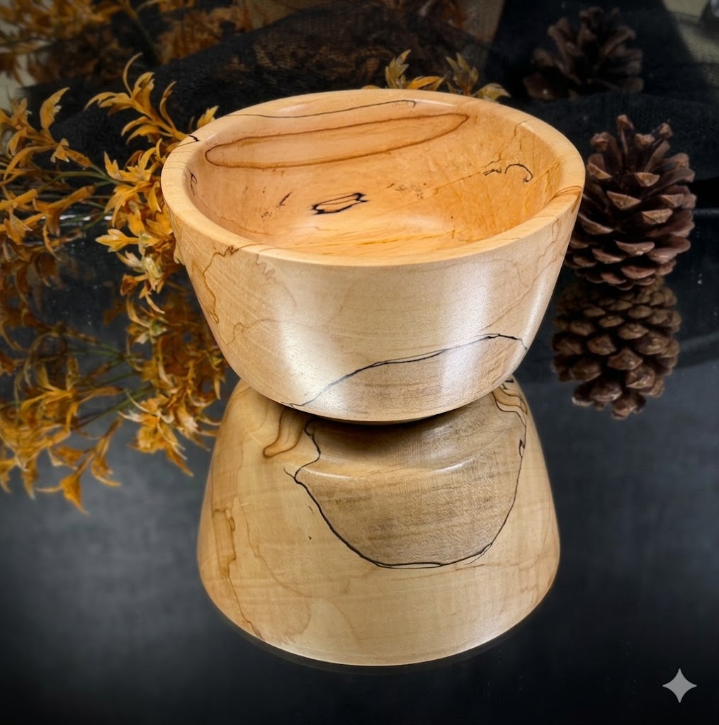 Spalted Maple Bowl – Handmade Wood Bowl – Hand Turned – Natural Oil Finish – Small Decorative Bowl