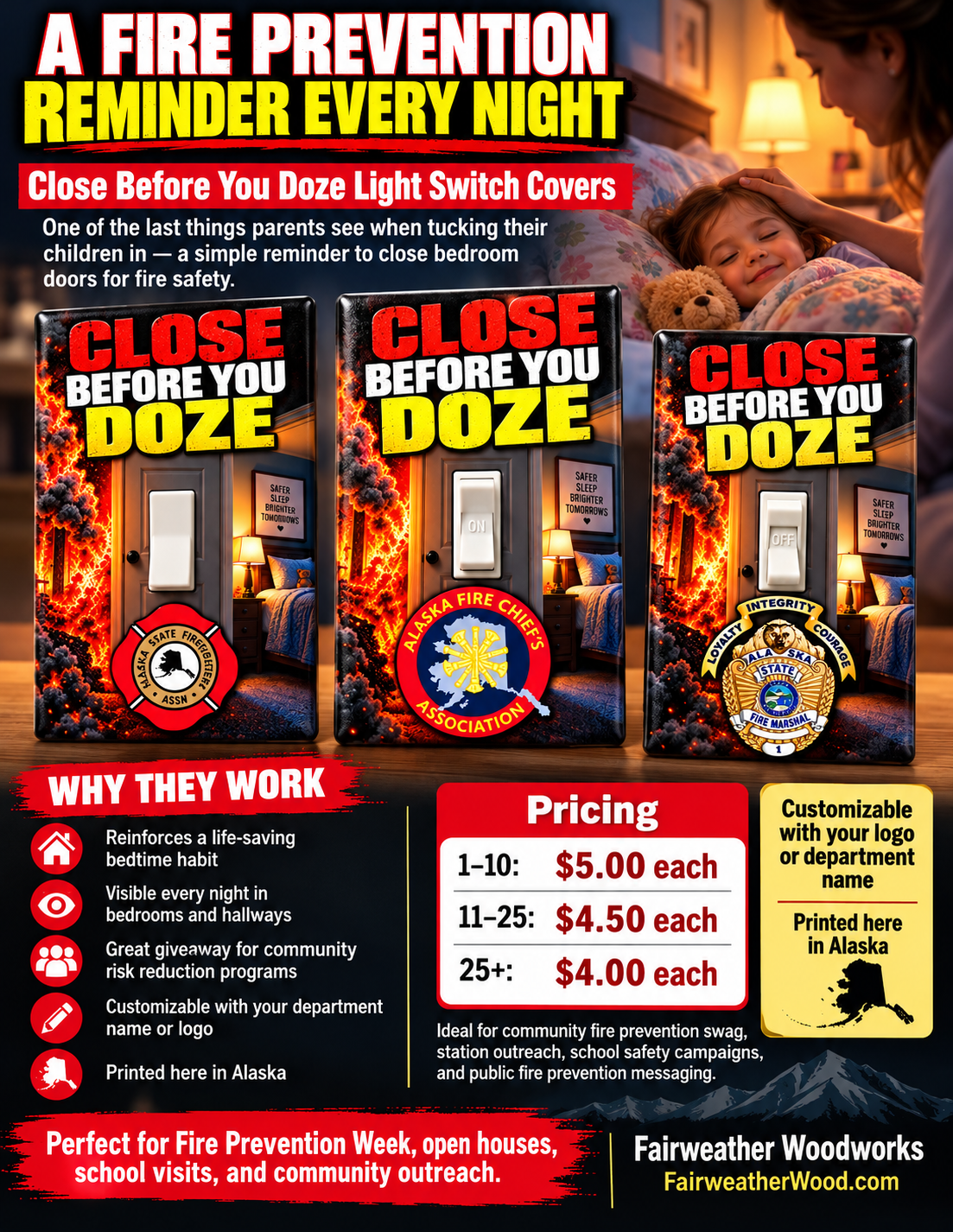 Fire Safety Light Switch Cover