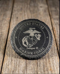 Rustic slate coaster, USMC