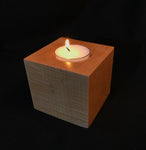 Curly Maple Cube Candle Holder